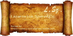 Lazarovics Szervác névjegykártya